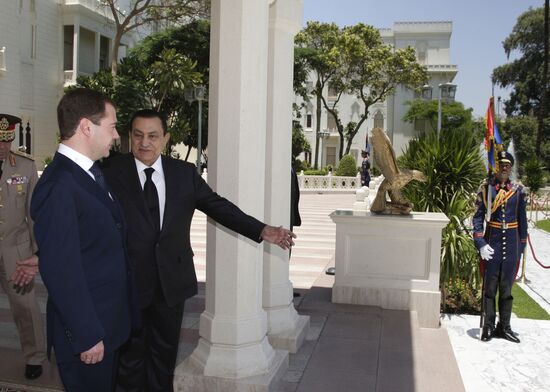 Russian President Dmitry Medvedev visits Egypt