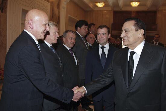 Russian President Dmitry Medvedev visits Egypt