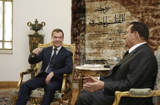 Russian President Dmitry Medvedev visits Egypt