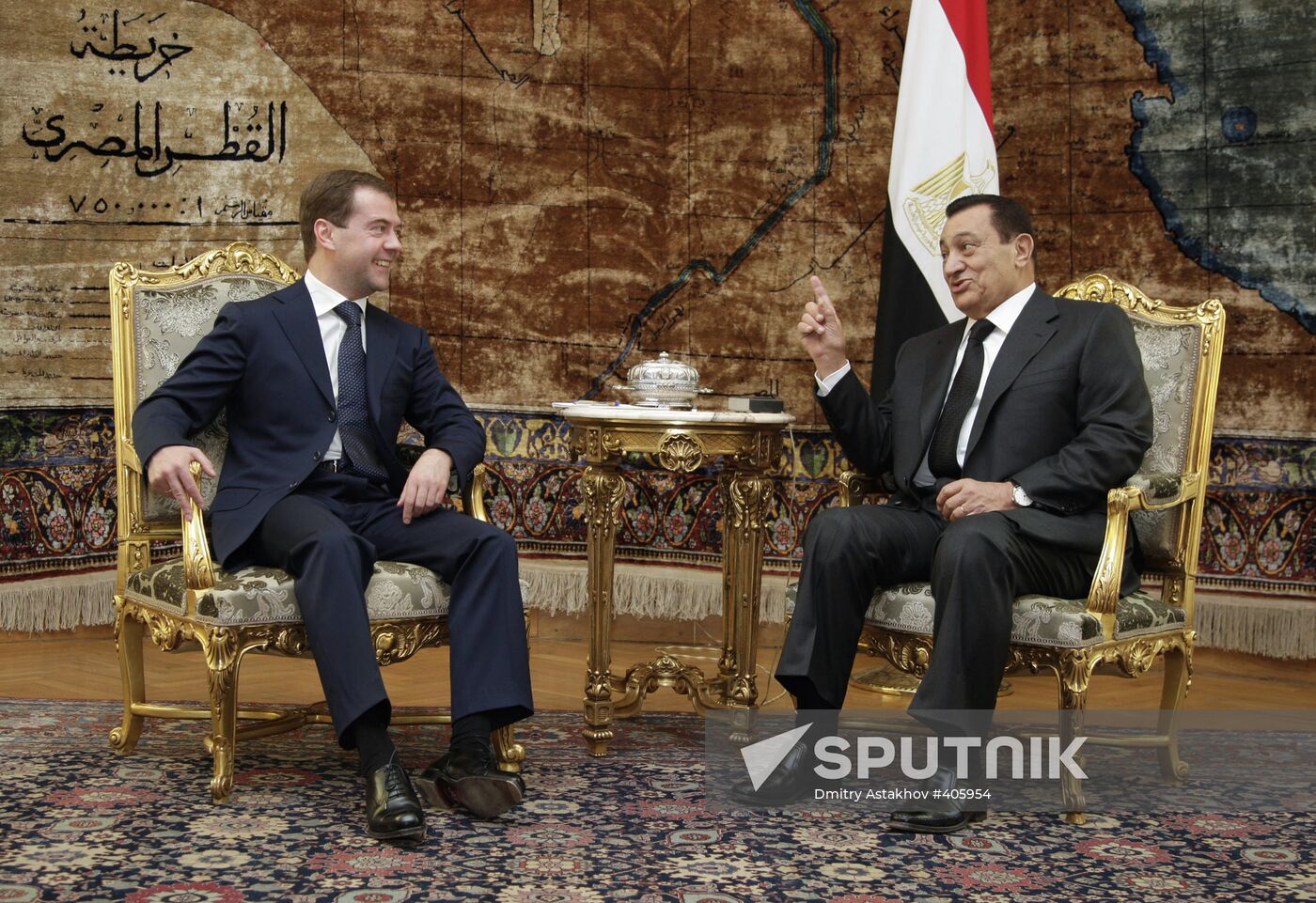 Russian President Dmitry Medvedev visits Egypt