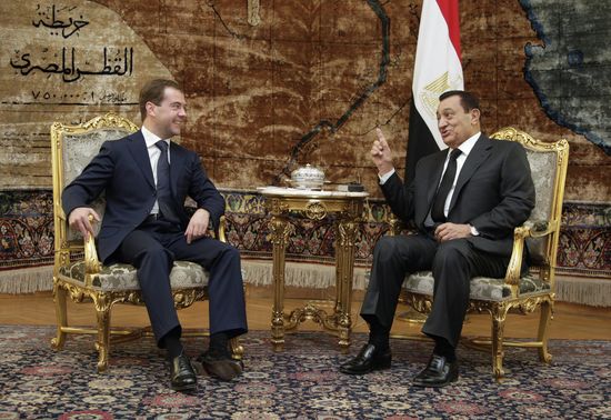 Russian President Dmitry Medvedev visits Egypt