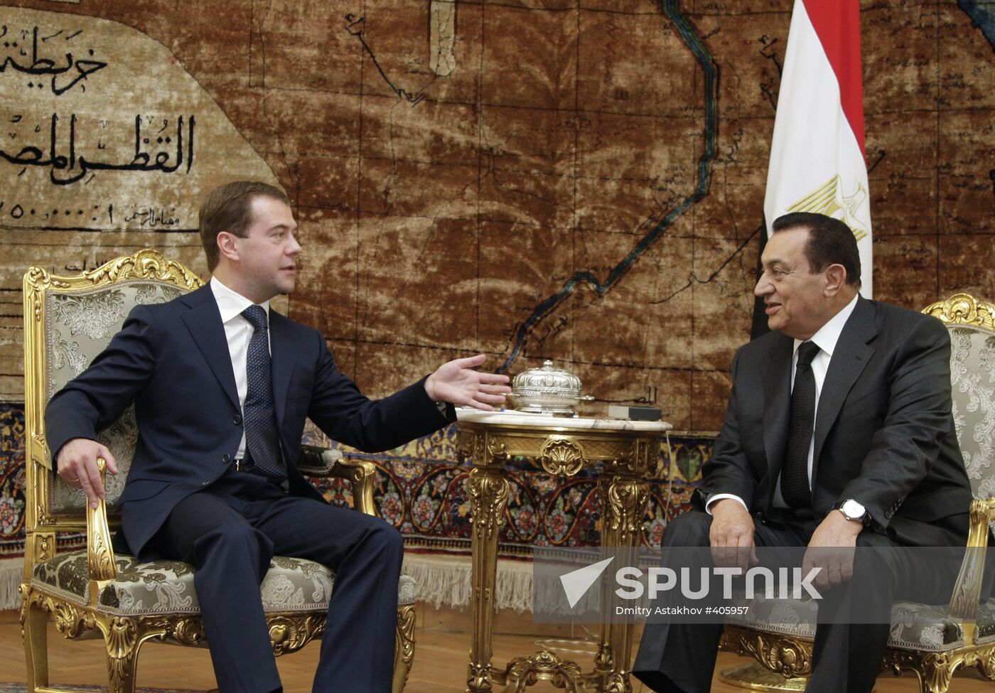Russian President Dmitry Medvedev visits Egypt