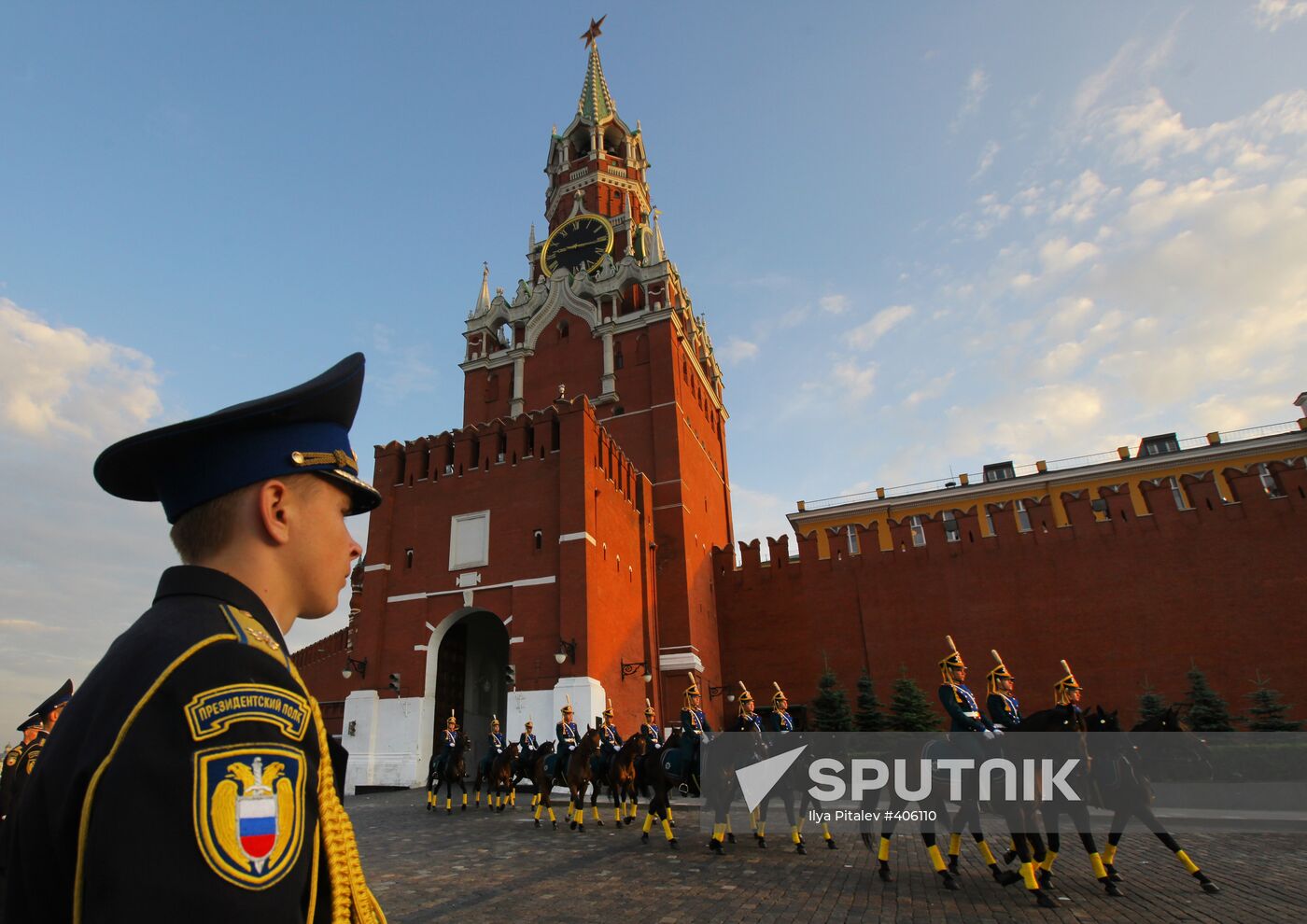 Changing of the guard ceremony on Red Square