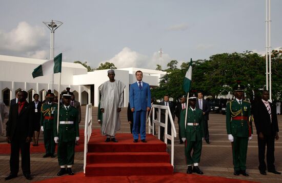 Russian President Dmitry Medvedev visits Nigeria