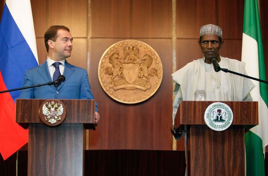 Russian President Dmitry Medvedev on official visit to Nigeria