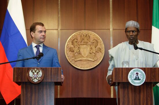 Russian President Dmitry Medvedev visits Nigeria