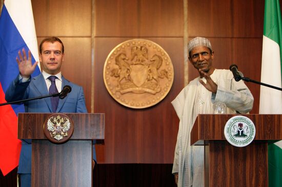 Russian President Dmitry Medvedev visits Nigeria