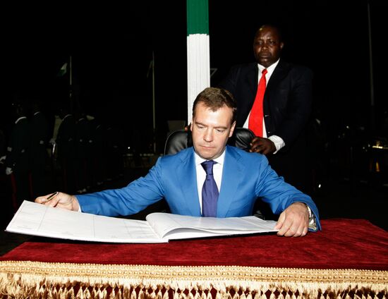 Russian President Dmitry Medvedev visits Nigeria