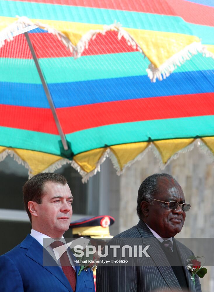 Russian President Dmitry Medvedev pays official visit to Namibia