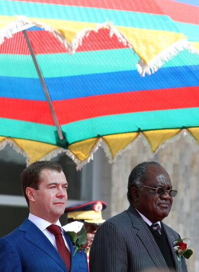 Russian President Dmitry Medvedev pays official visit to Namibia