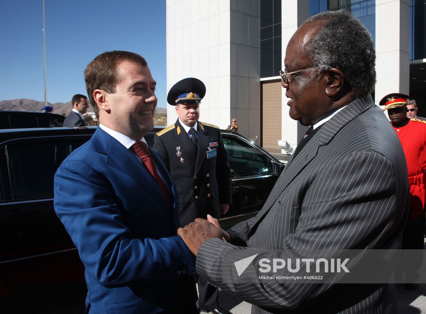 Russian President Dmitry Medvedev pays official visit to Namibia