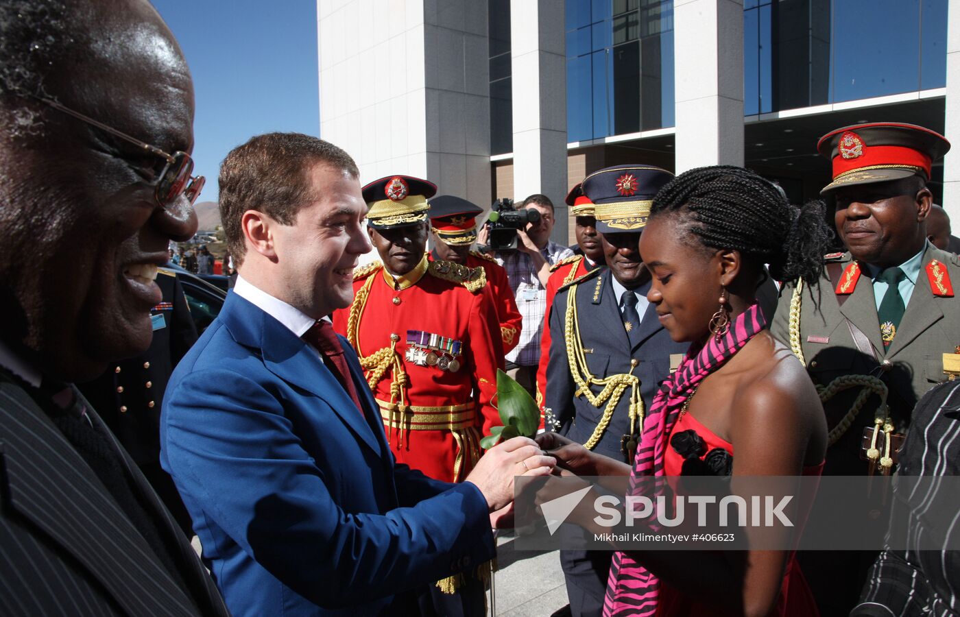 Russian President Dmitry Medvedev pays official visit to Namibia