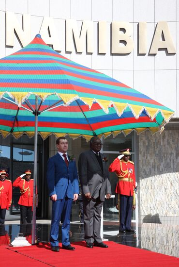 Russian President Dmitry Medvedev pays official visit to Namibia