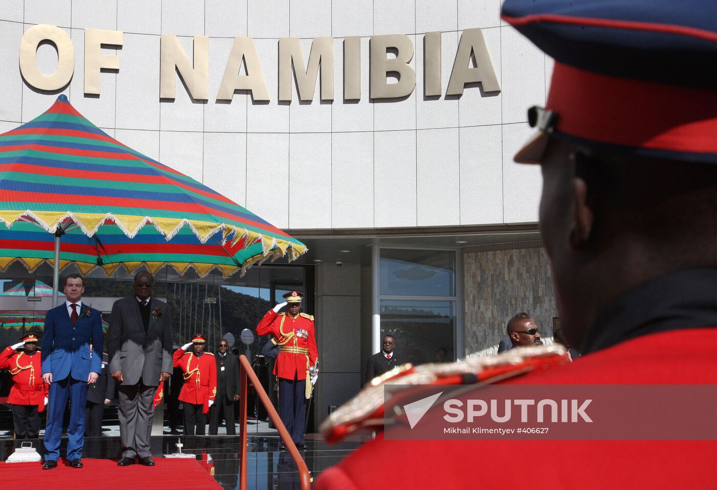 Russian President Dmitry Medvedev pays official visit to Namibia