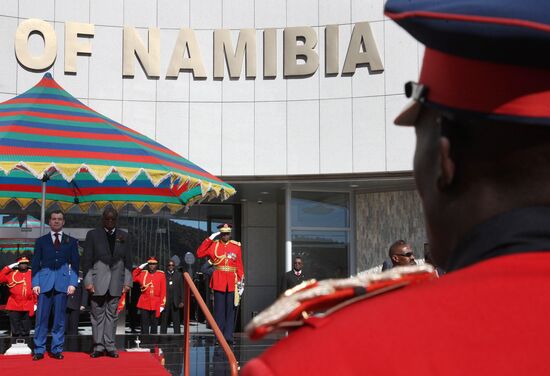 Russian President Dmitry Medvedev pays official visit to Namibia