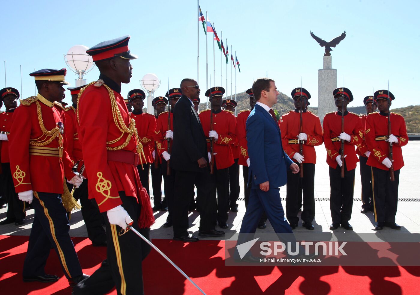 Russian President Dmitry Medvedev pays official visit to Namibia