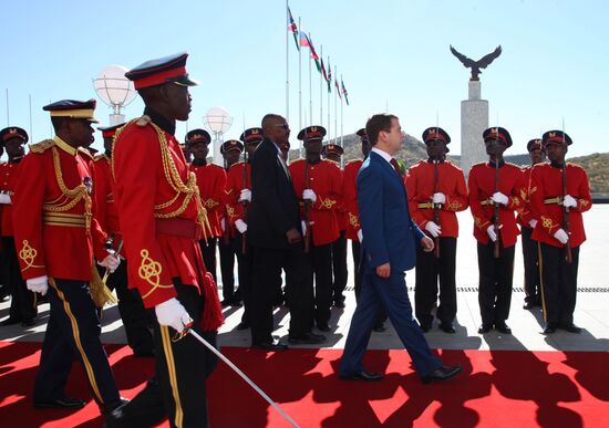 Russian President Dmitry Medvedev pays official visit to Namibia