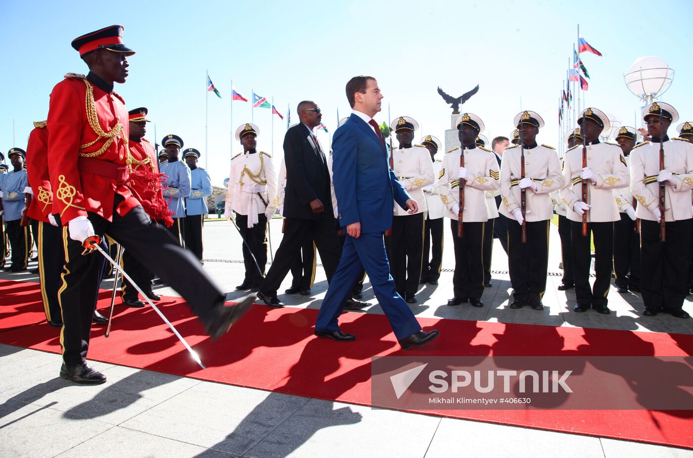 Russian President Dmitry Medvedev pays official visit to Namibia