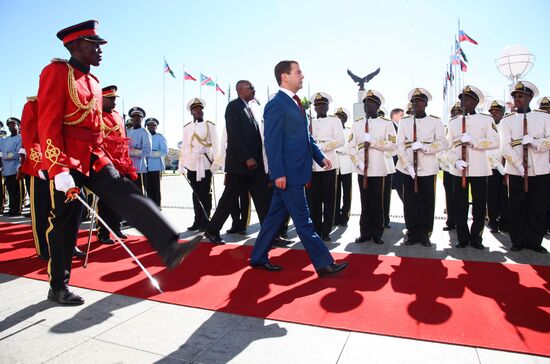 Russian President Dmitry Medvedev pays official visit to Namibia