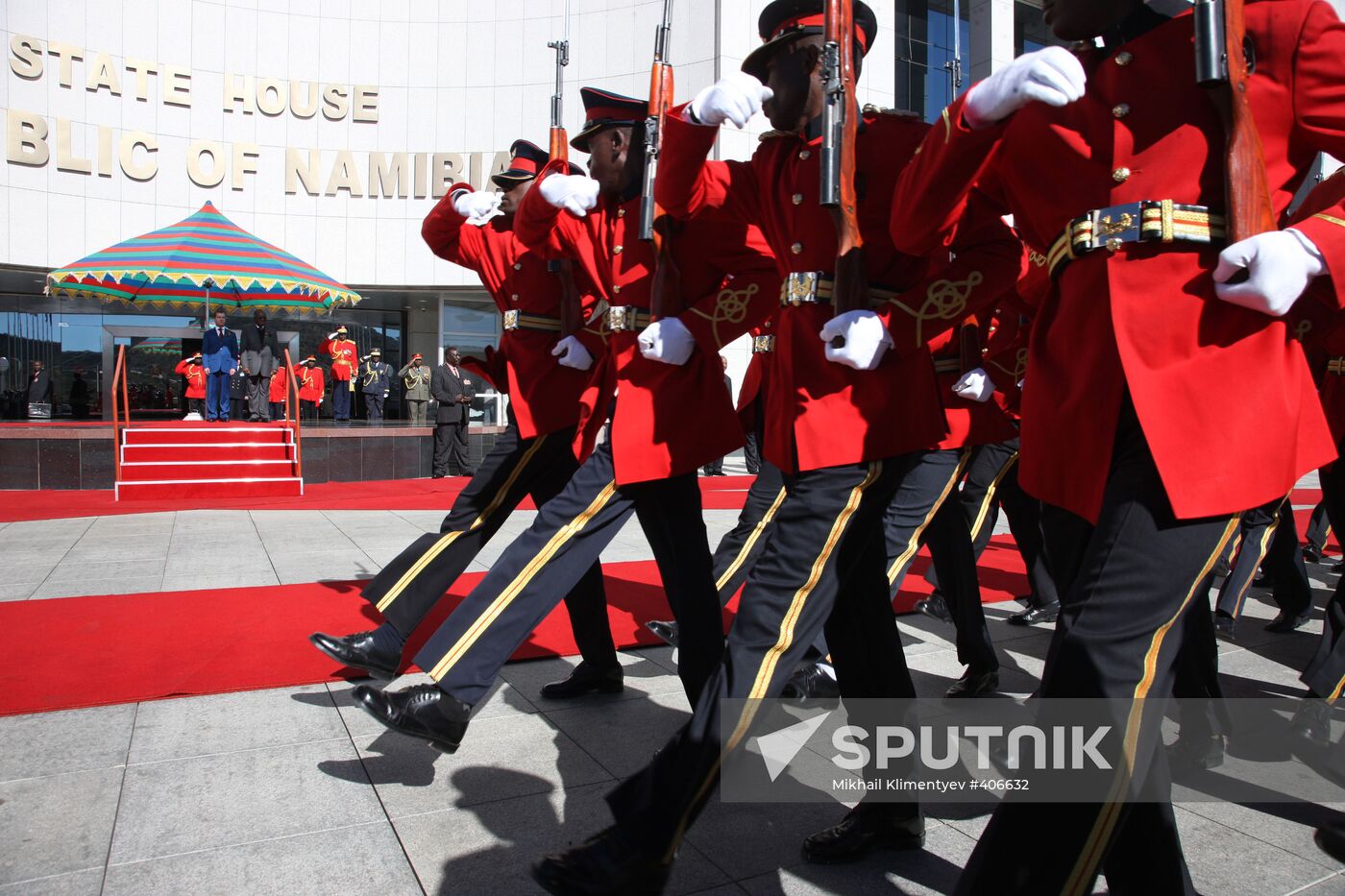 Russian President Dmitry Medvedev pays official visit to Namibia