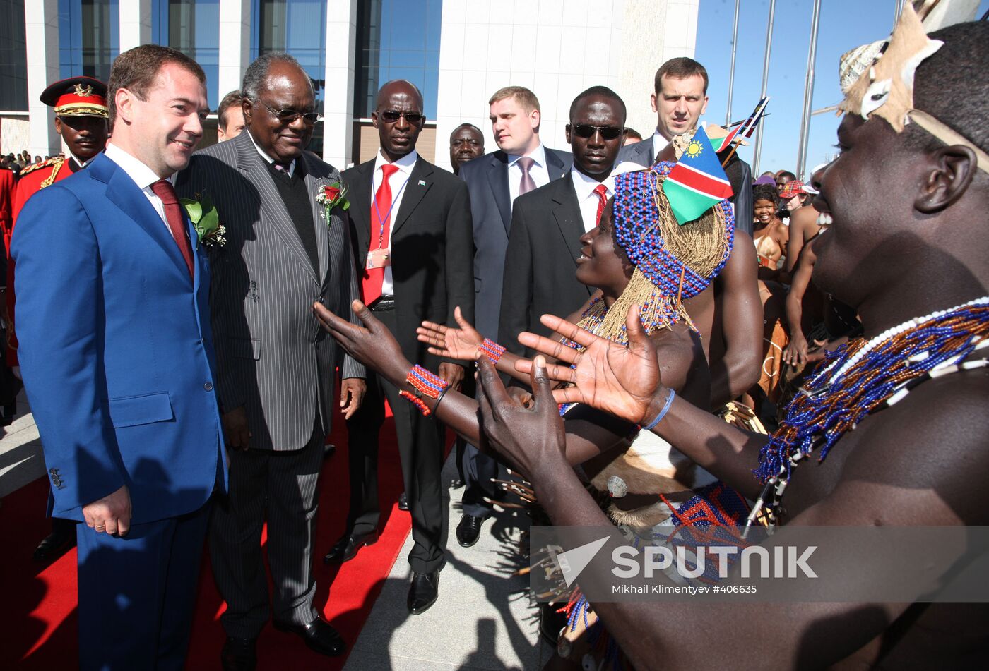 Russian President Dmitry Medvedev pays official visit to Namibia