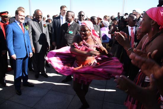 Russian President Dmitry Medvedev pays official visit to Namibia