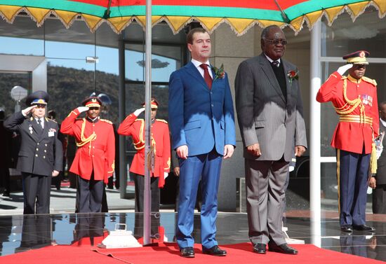 Russian President Dmitry Medvedev pays official visit to Namibia