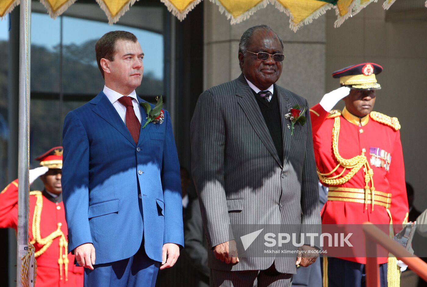 Russian President Dmitry Medvedev pays official visit to Namibia