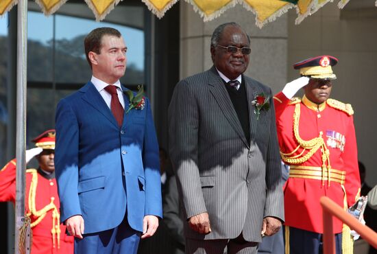 Russian President Dmitry Medvedev pays official visit to Namibia