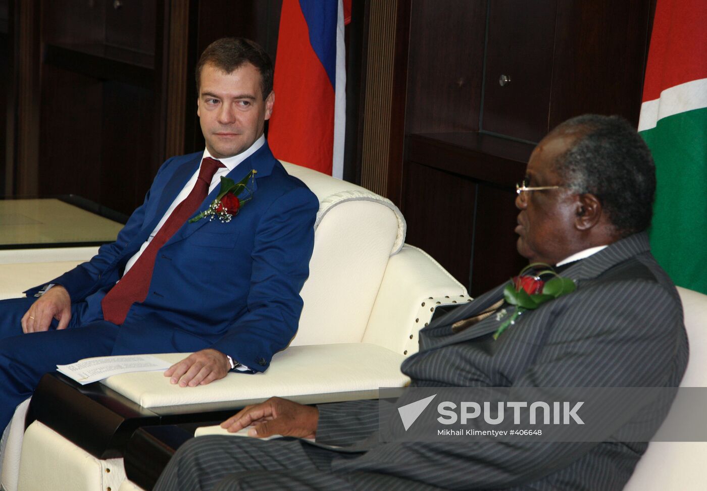 Russian President Dmitry Medvedev pays official visit to Namibia