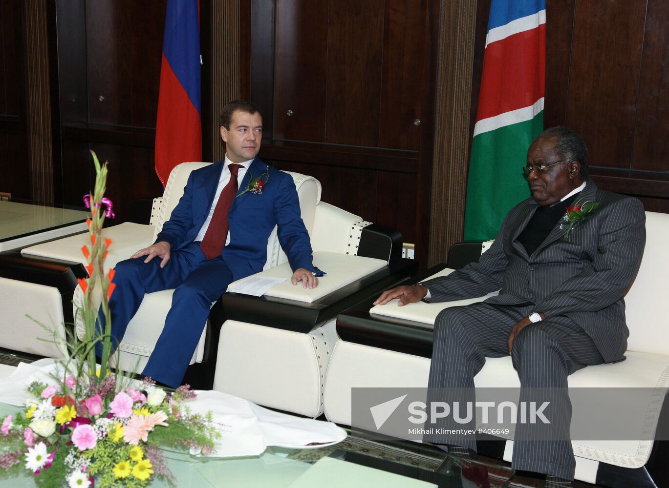 Russian President Dmitry Medvedev pays official visit to Namibia