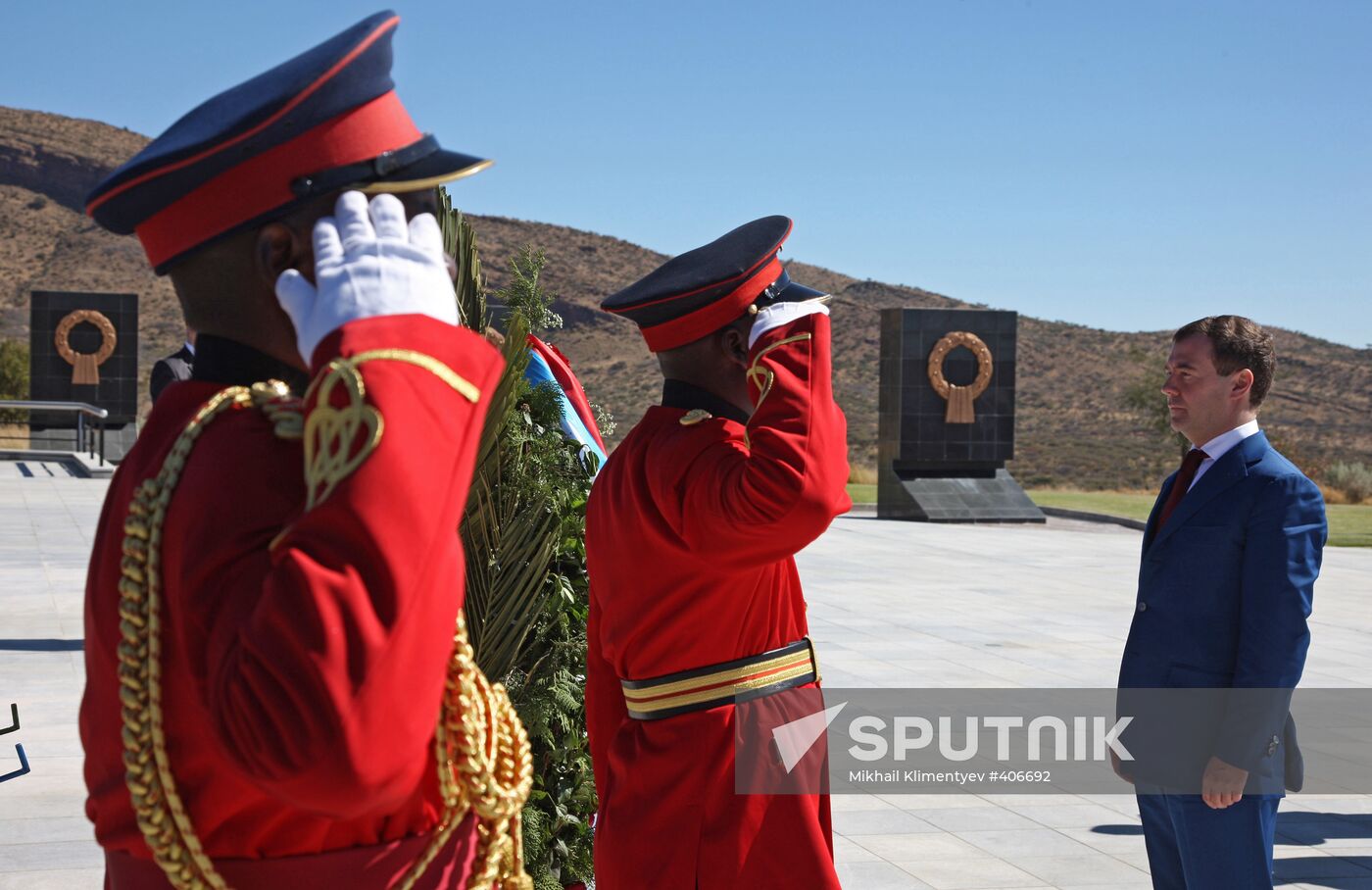 Russian President Dmitry Medvedev pays official visit to Namibia