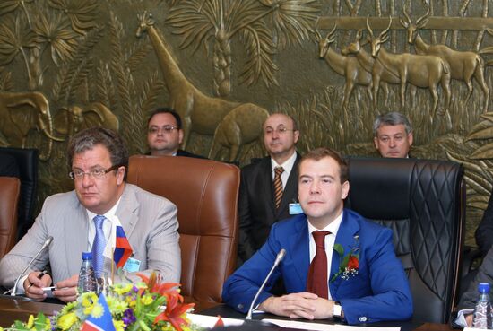 Russian President Dmitry Medvedev pays official visit to Namibia