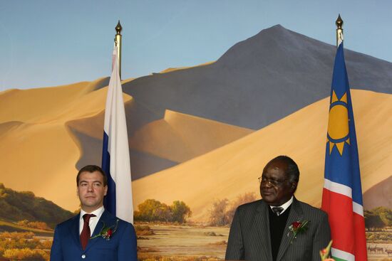 Russian President Dmitry Medvedev pays official visit to Namibia