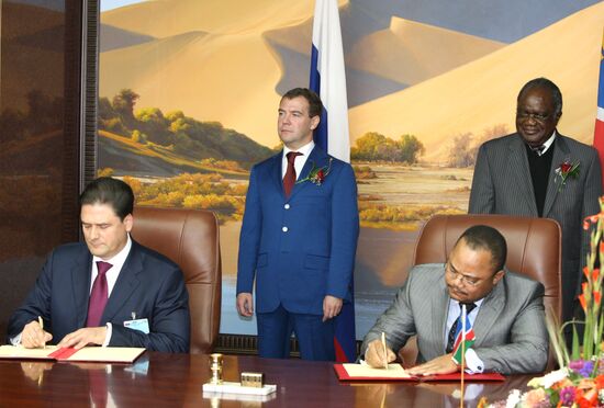Russian President Dmitry Medvedev pays official visit to Namibia