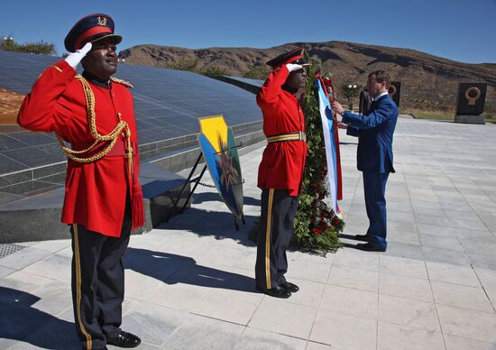 Russian President Dmitry Medvedev pays official visit to Namibia