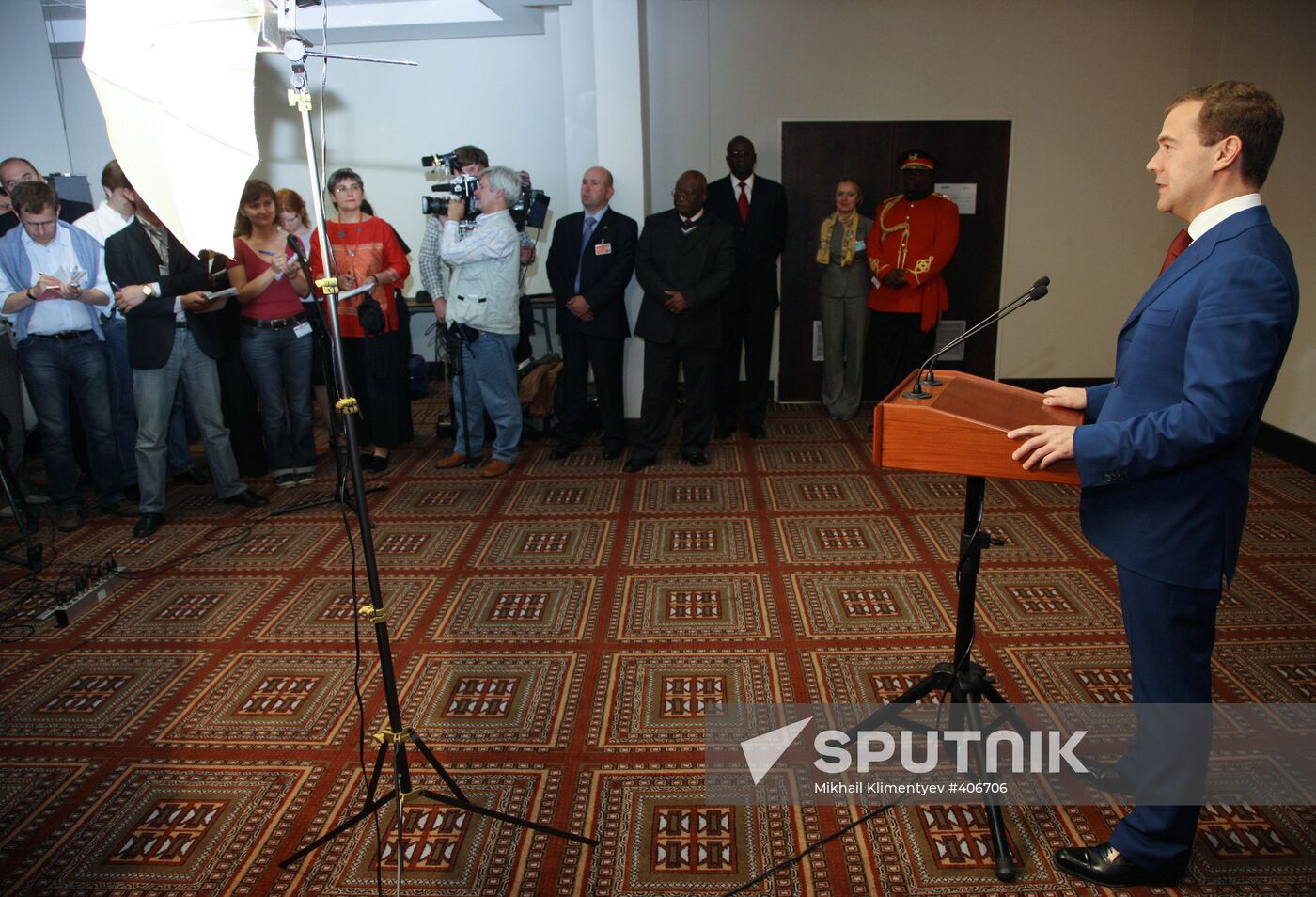 Russian President Dmitry Medvedev pays official visit to Namibia