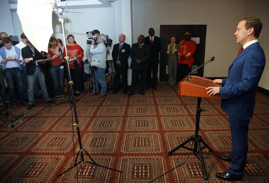 Russian President Dmitry Medvedev pays official visit to Namibia