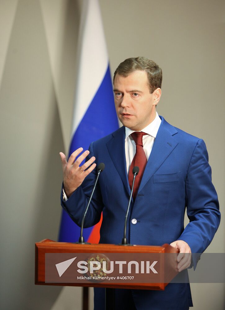 Russian President Dmitry Medvedev pays official visit to Namibia