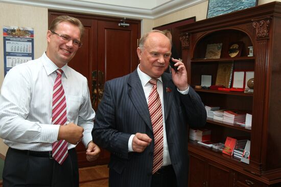 Gennady Zyuganov celebrating his birthday