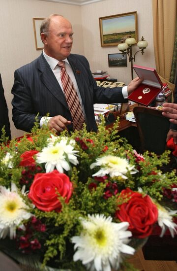 Gennady Zyuganov celebrating his birthday