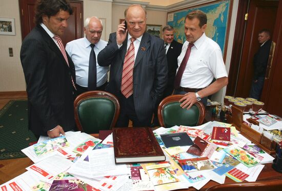 Gennady Zyuganov celebrating his birthday