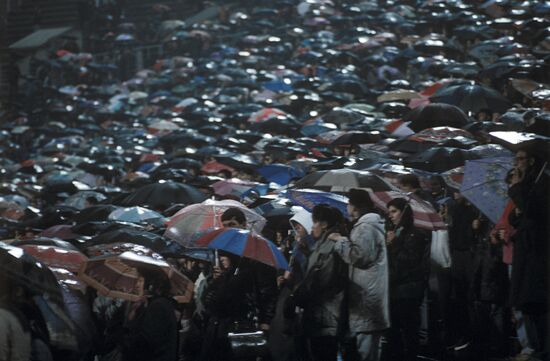 Michael Jackson performing in Moscow in 1993