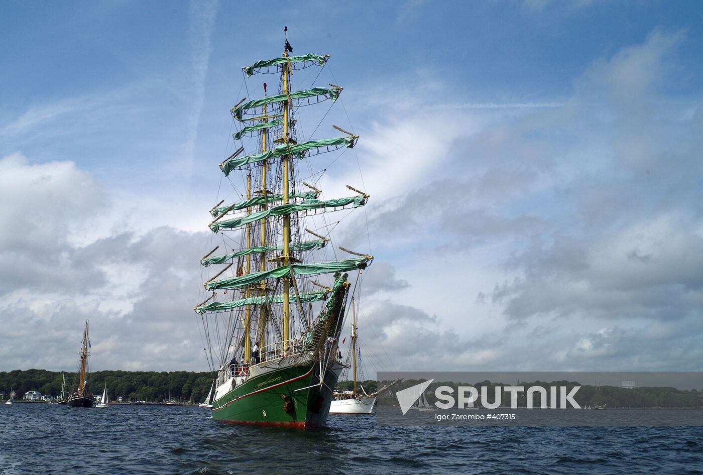 Tall Ships Parade at Kiel Week annual sailing event