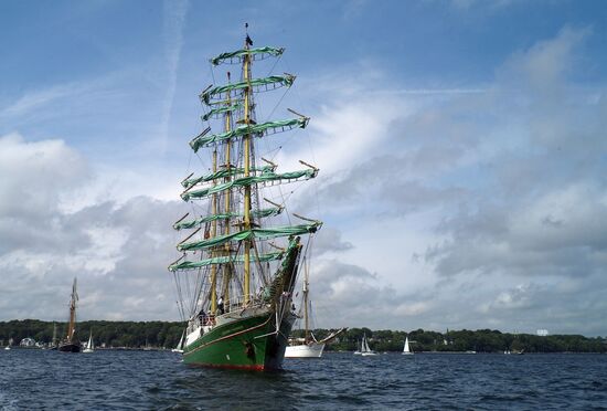 Tall Ships Parade at Kiel Week annual sailing event