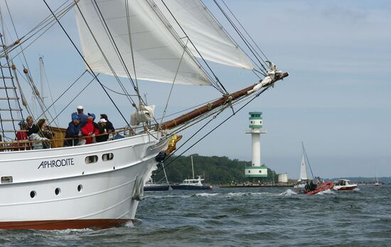 Tall Ships Parade at Kiel Week annual sailing event