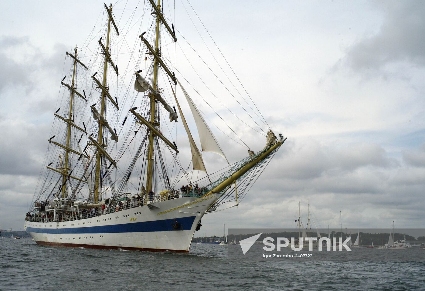 Tall Ships Parade at Kiel Week annual sailing event