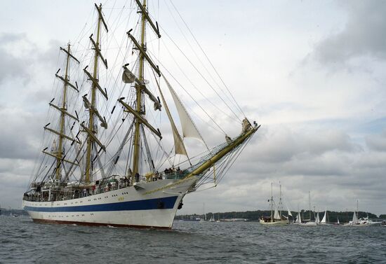 Tall Ships Parade at Kiel Week annual sailing event