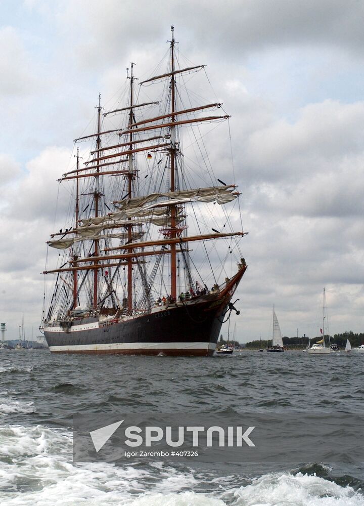 Tall Ships Parade at Kiel Week annual sailing event