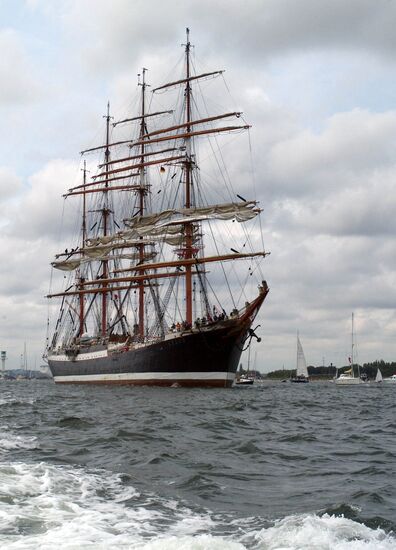 Tall Ships Parade at Kiel Week annual sailing event